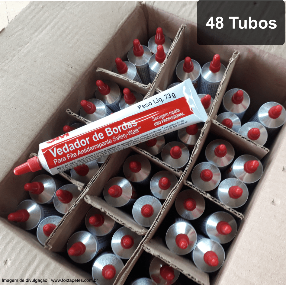 Vedador de Bordas para Fita Antiderrapante 73g - Caixa com 48 Tubos